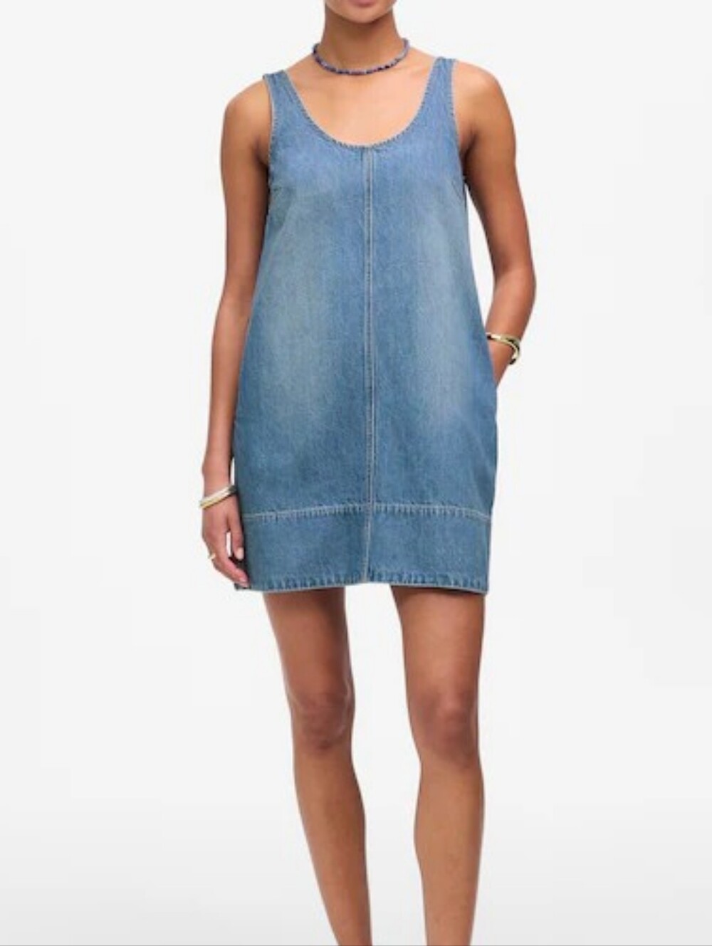 Madewell Denim Scoopneck Mini Dress